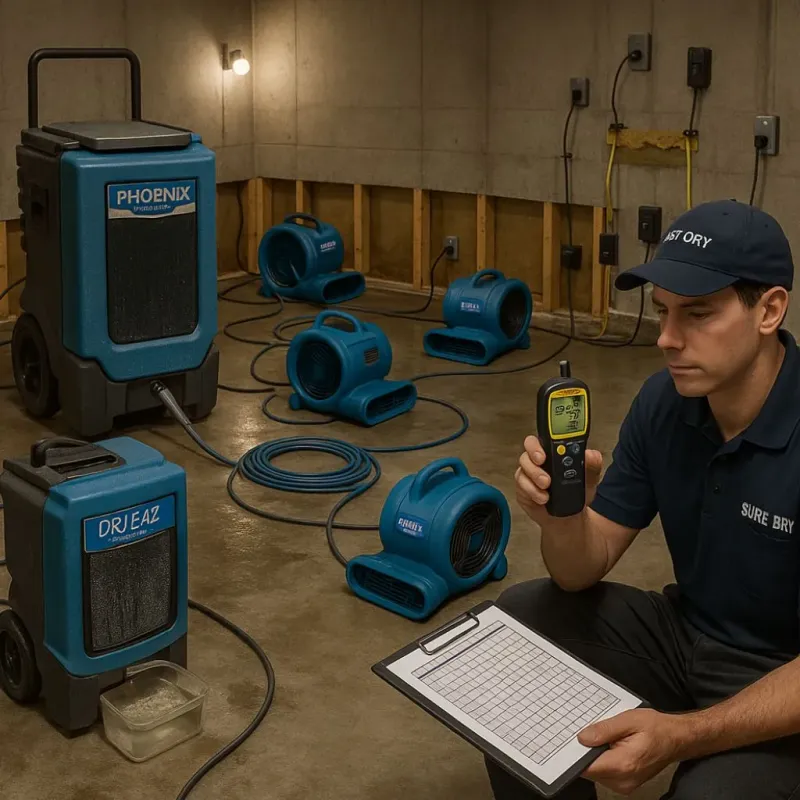 Structural Drying and Dehumidification process in Caliente, NV